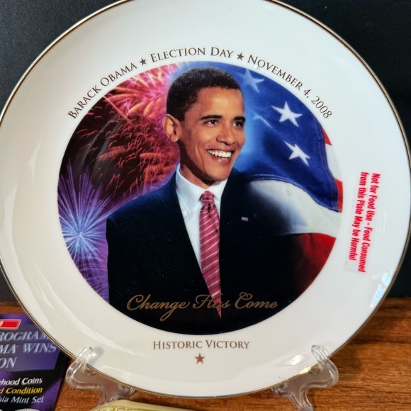 THE AMERICAN HISTORIC SOCIETY Collectable Plate President Obama - Picture 5 of 7